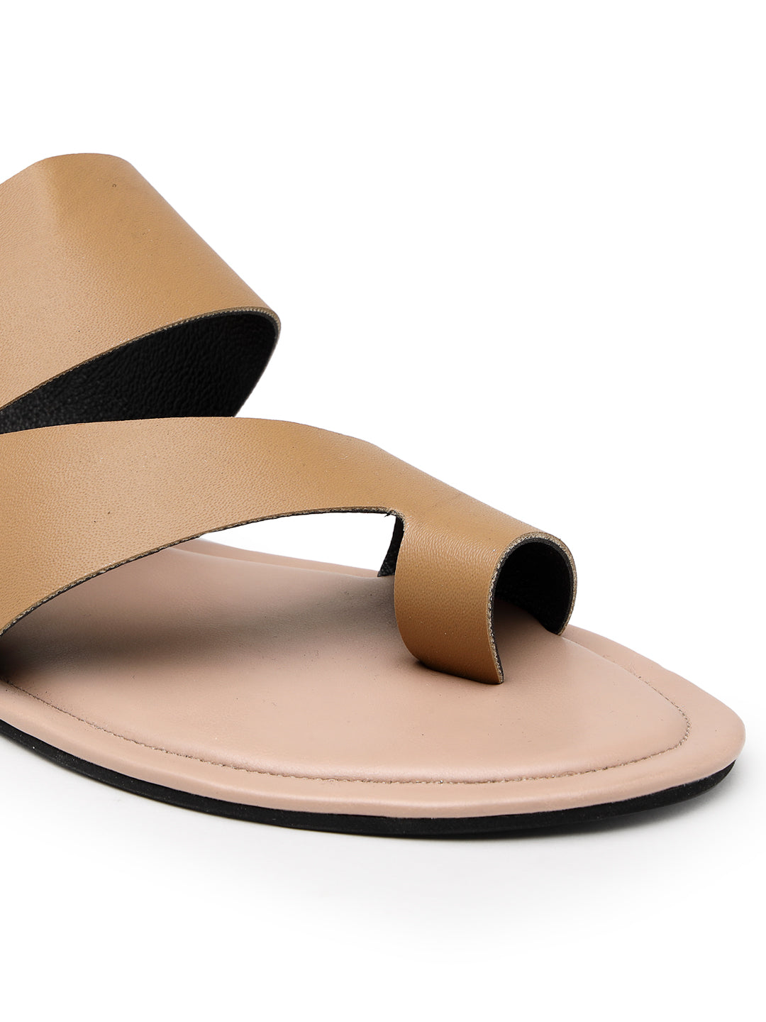 ELANBERG Brown One Toe Slip-On Flats