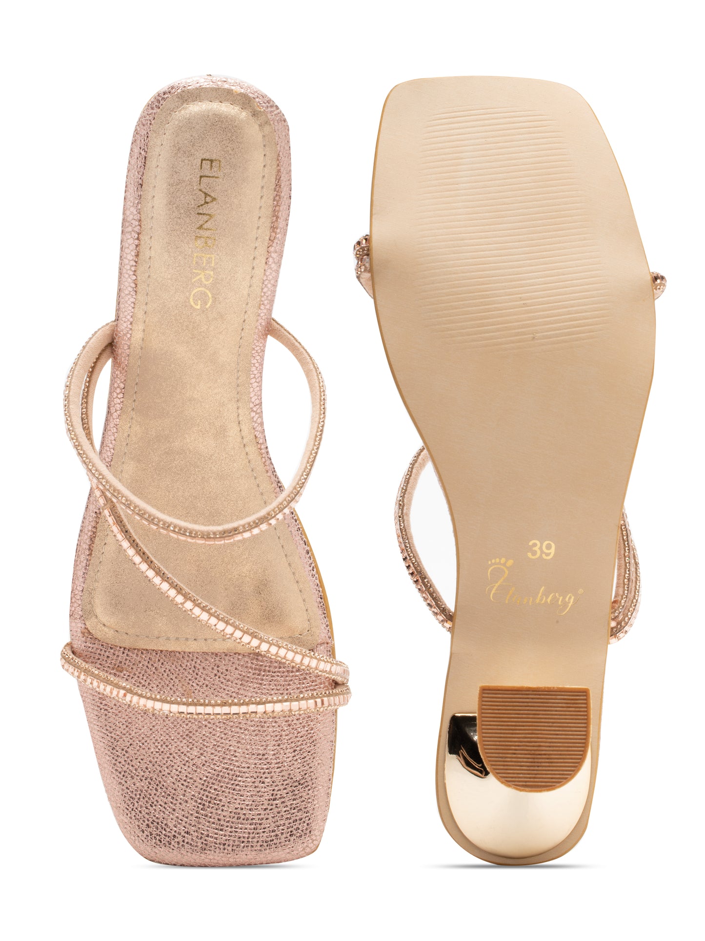 Liora - Rose Gold Shimmer Stiletto Heels (Glam Edition)