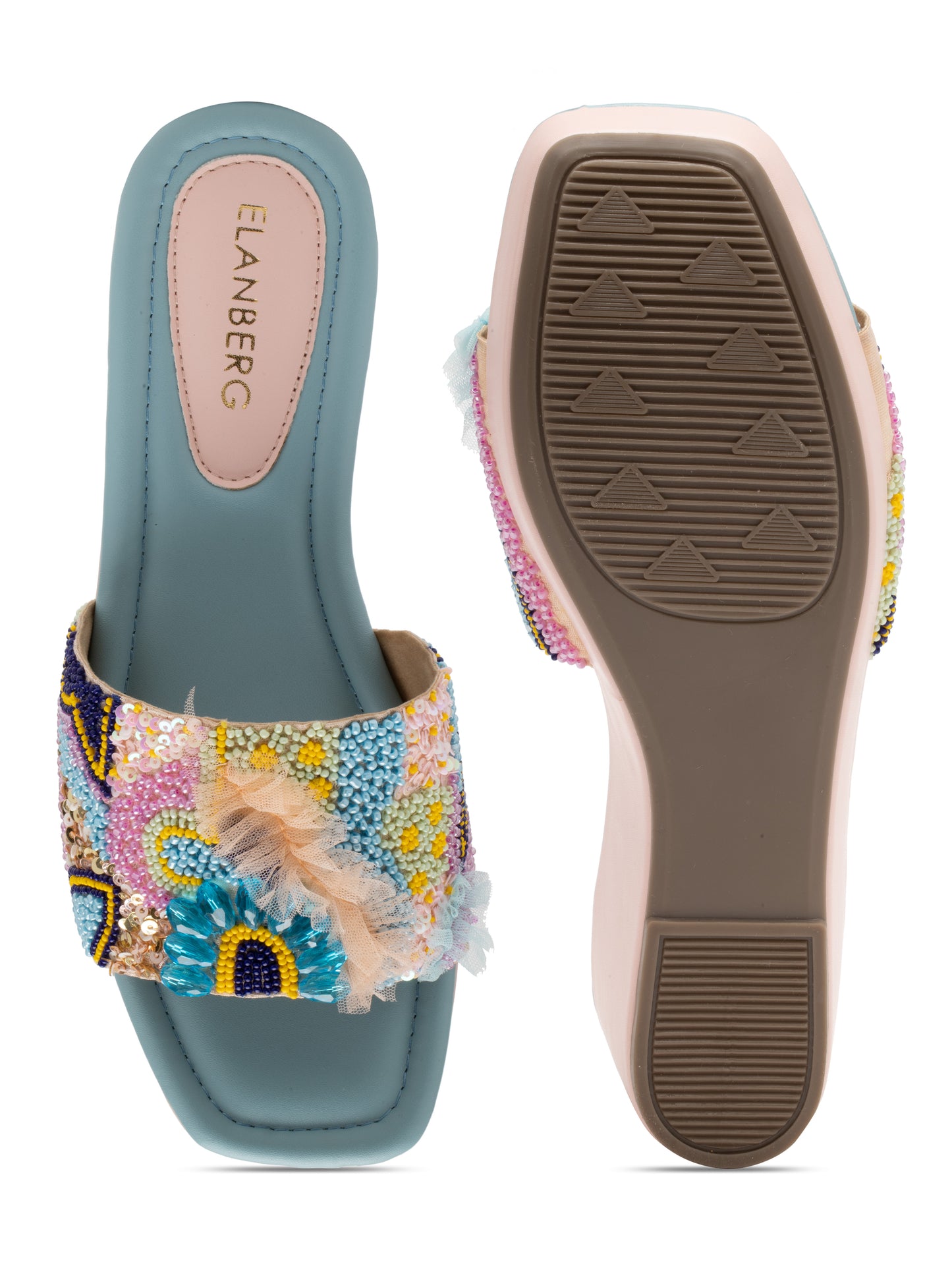 Vivenza - Multicolor Embroidered Wedge Heels (Vivid Bloom)