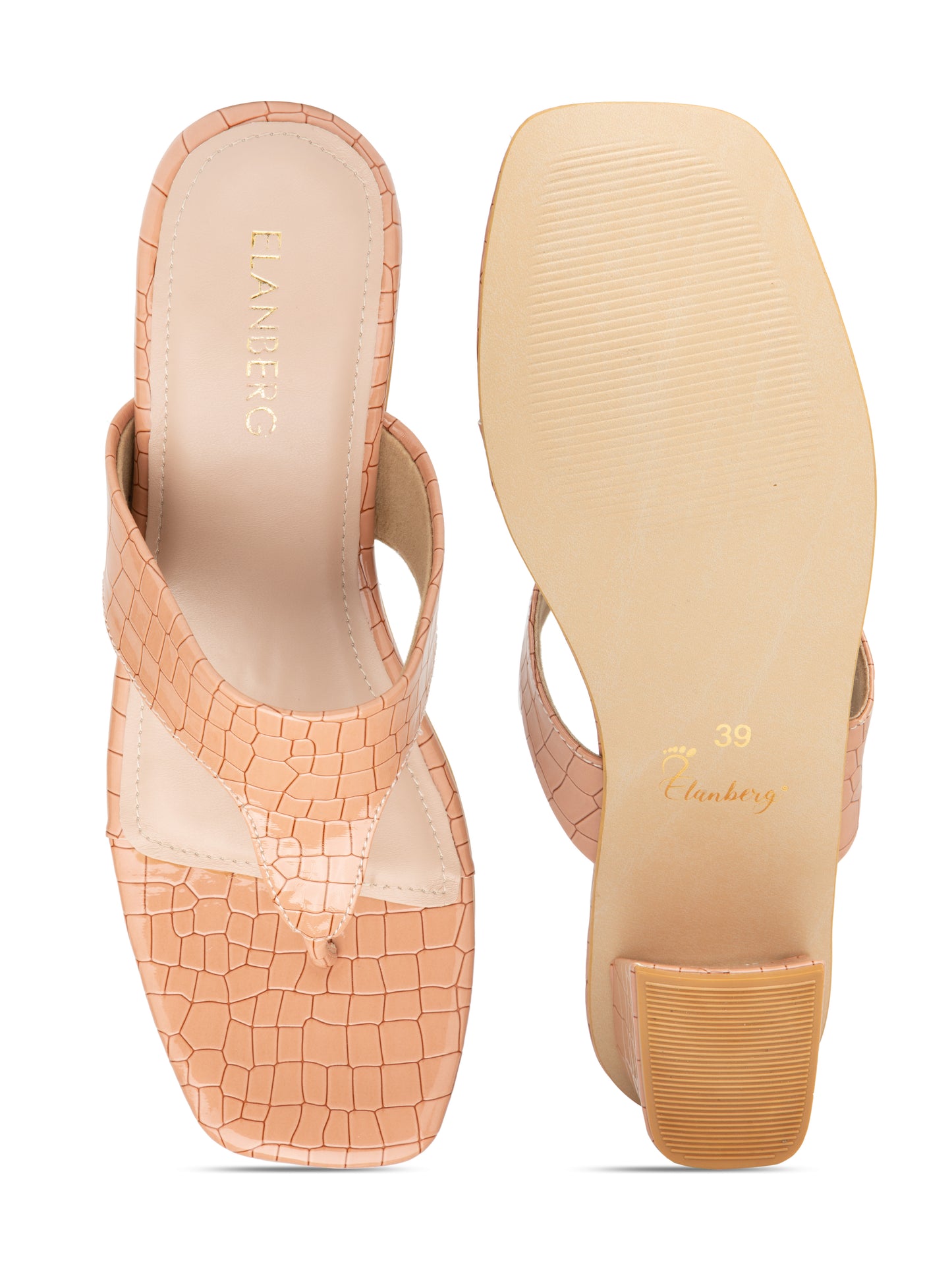 Nuvina - Women’s Croc-Texture Block Heel (Cherry)