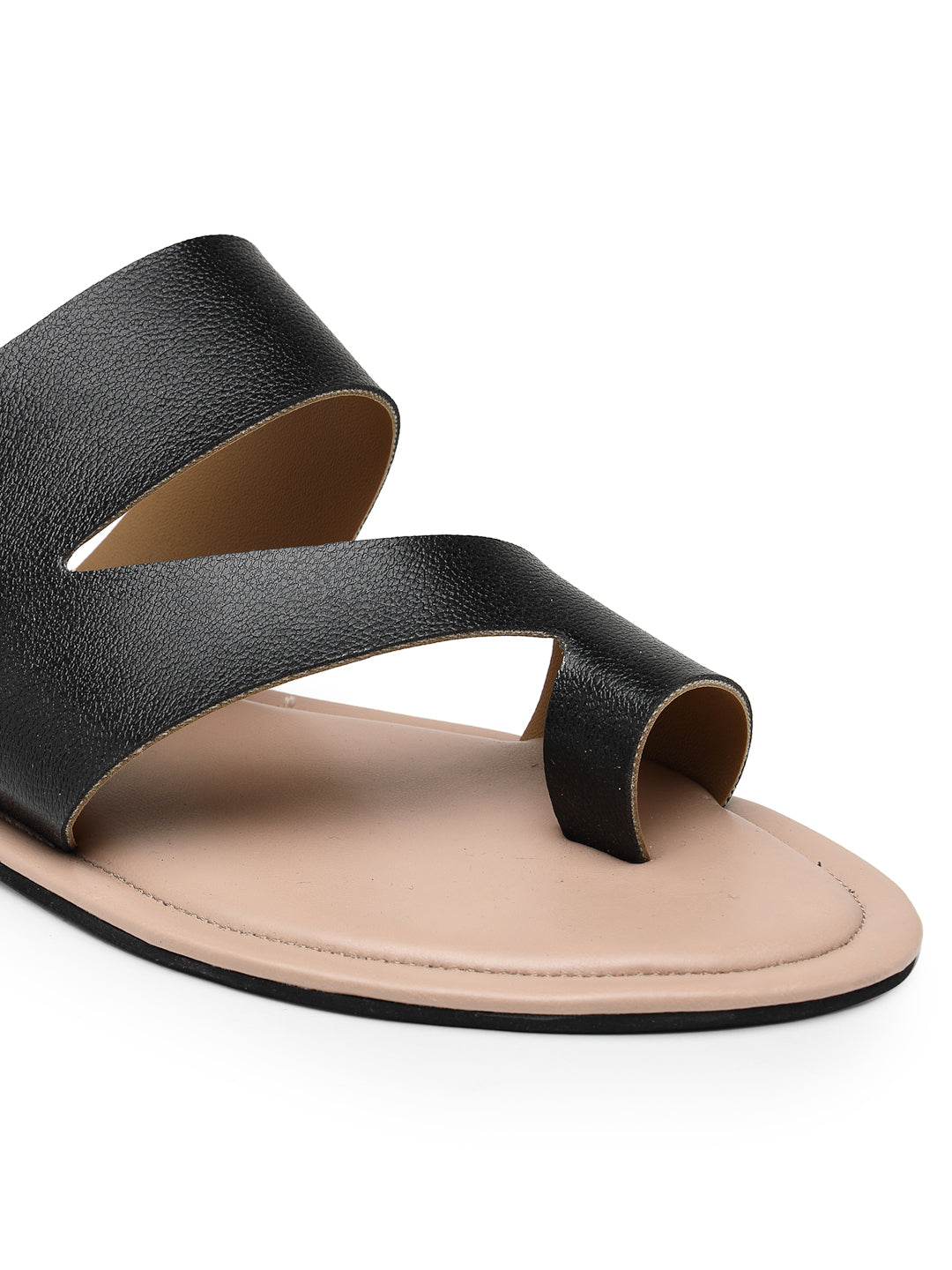 ELANBERG black One Toe Slip-On Flats