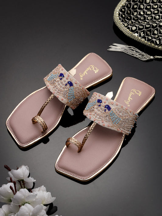 Morni Kolhapuri Flat- Pink
