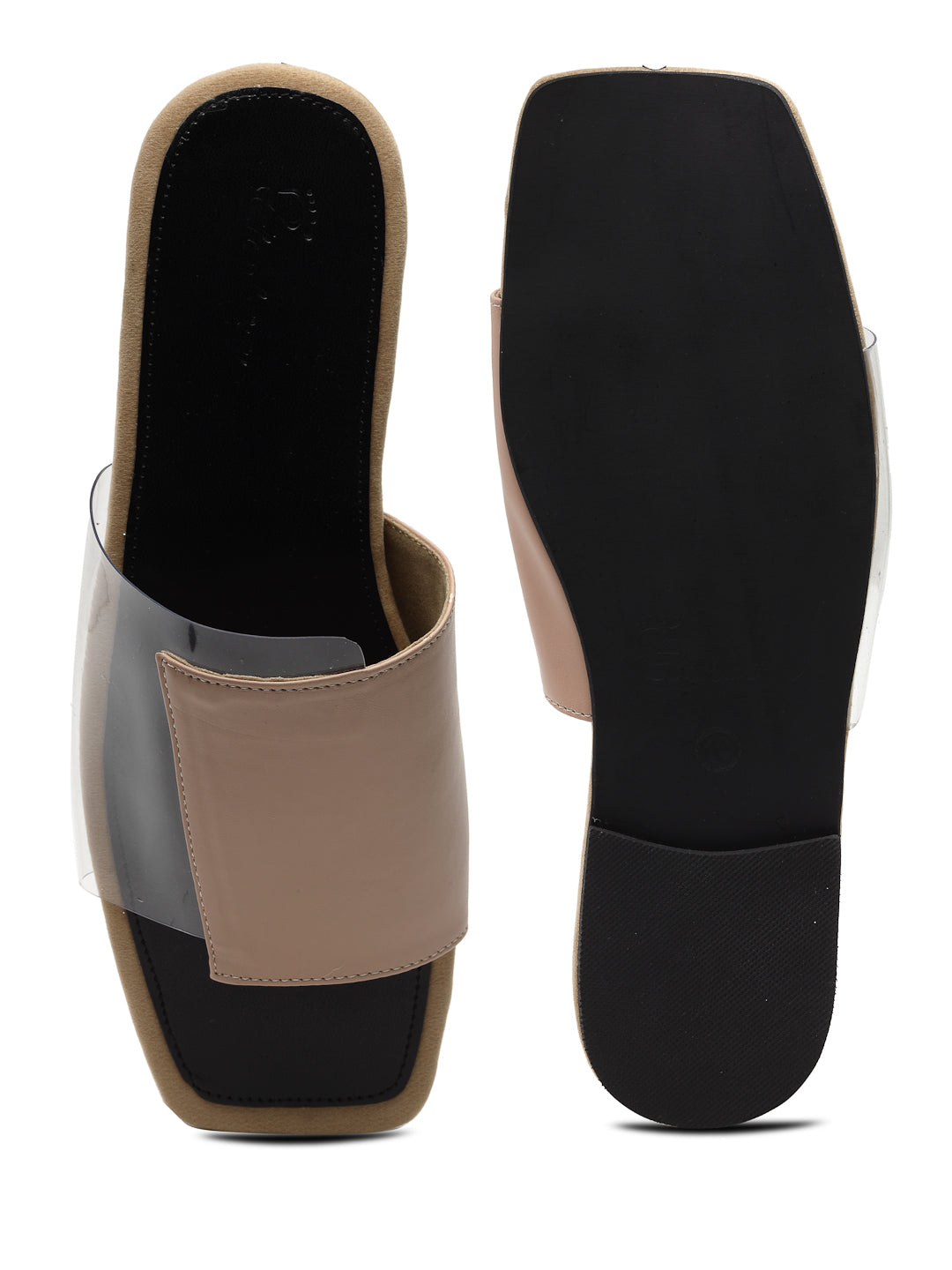 ELANBERG Peach Open Toe Slip-On Flats