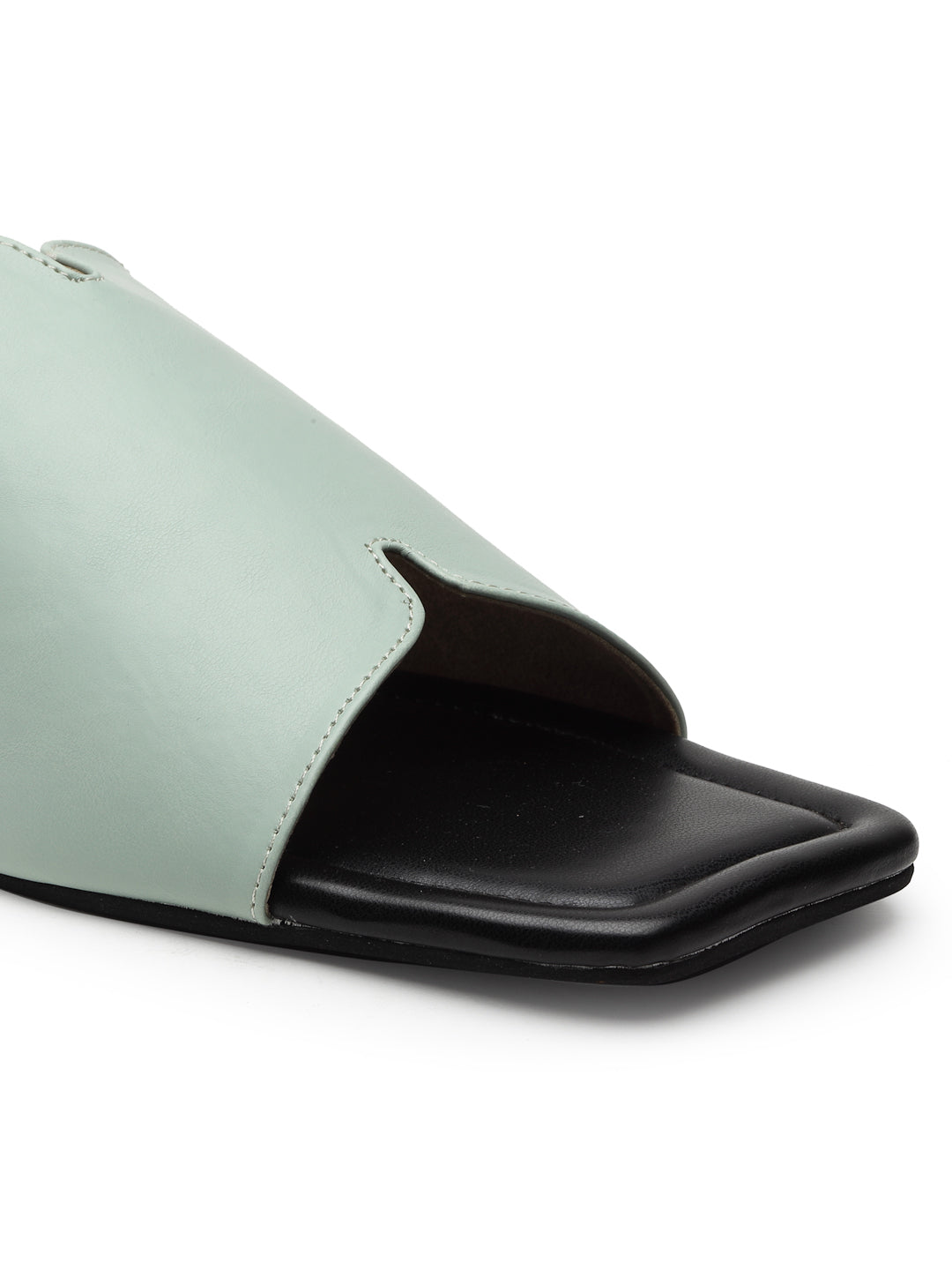 ELANBERG Green Open Toe Slip-On Flats