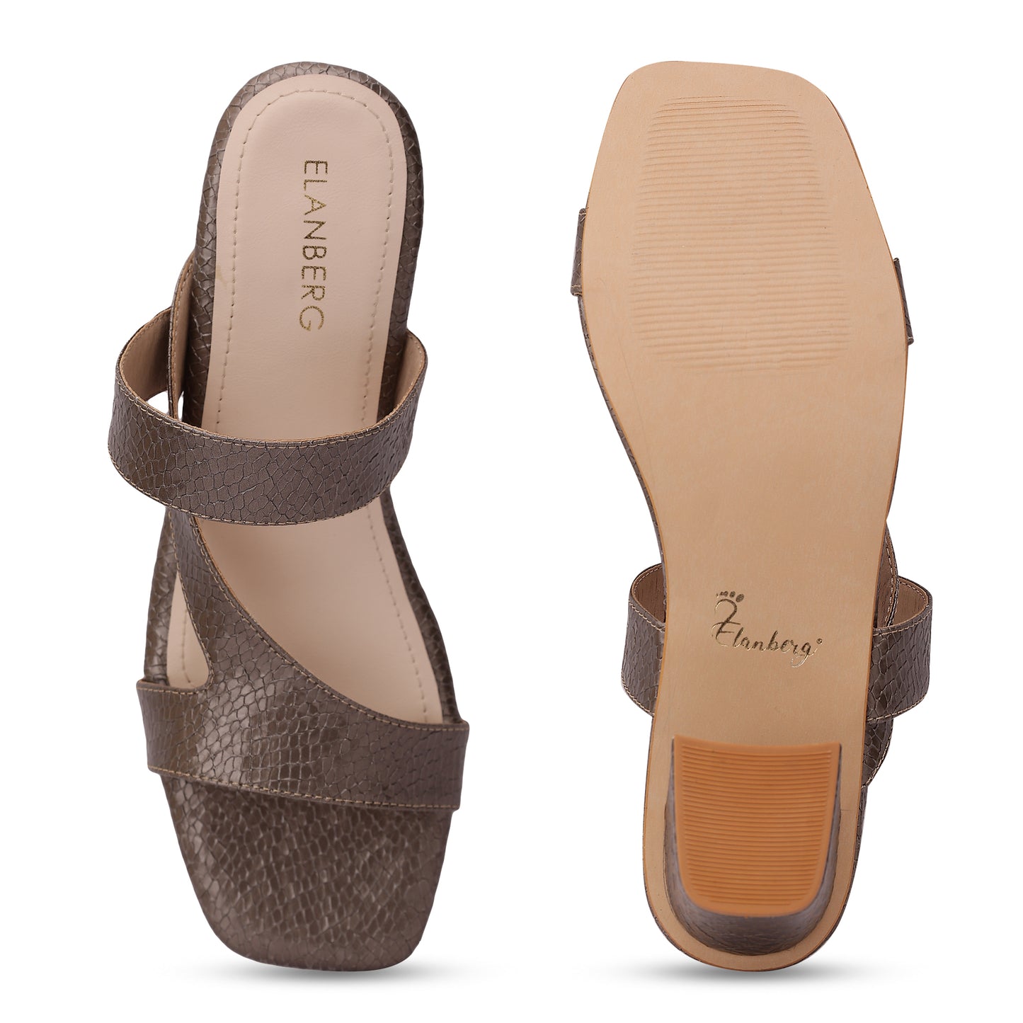 Barkley Asymmetrical Strap Block Heel- Mouse Grey