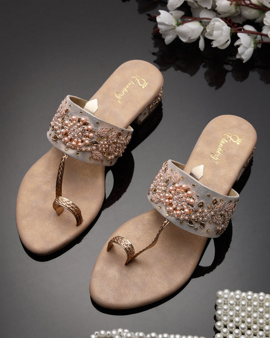 Gulnaar Kolhapuri Heel- Pink