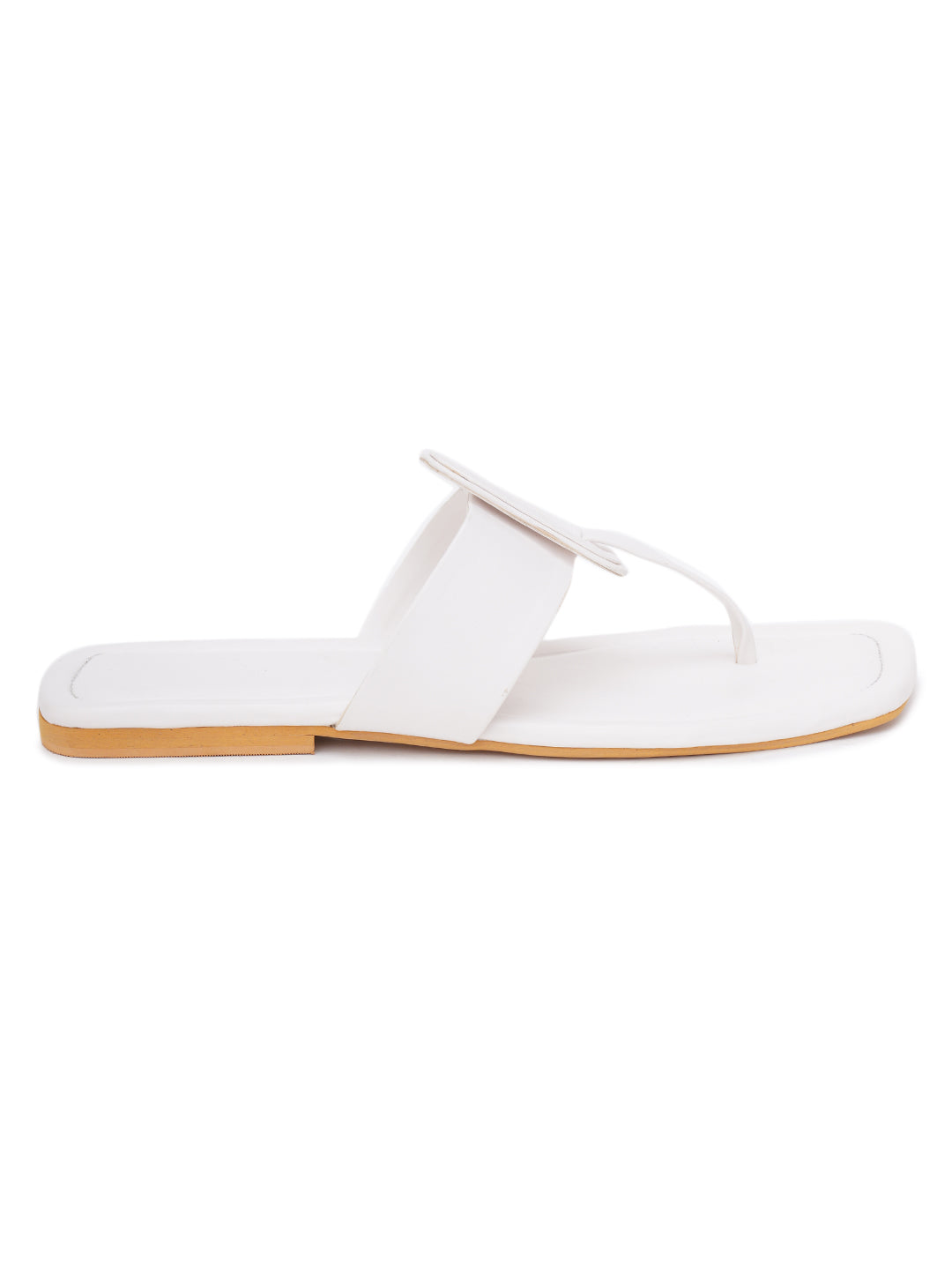 ELANBERG White Fashion Synthetic Leather Flats