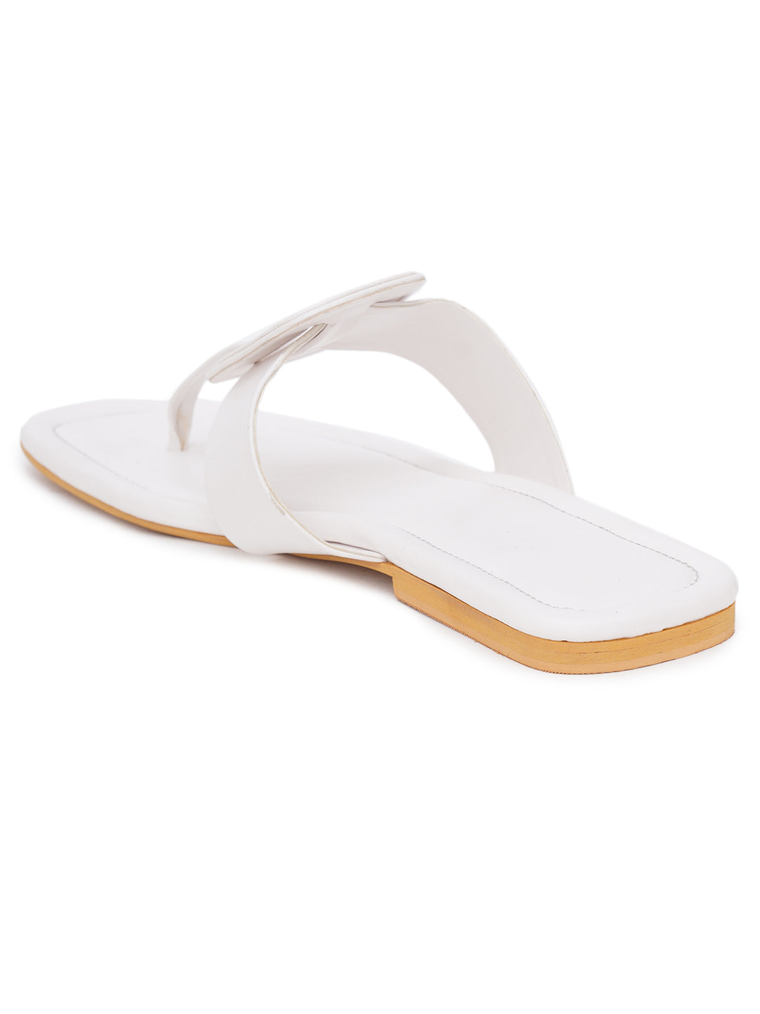 ELANBERG White Fashion Synthetic Leather Flats