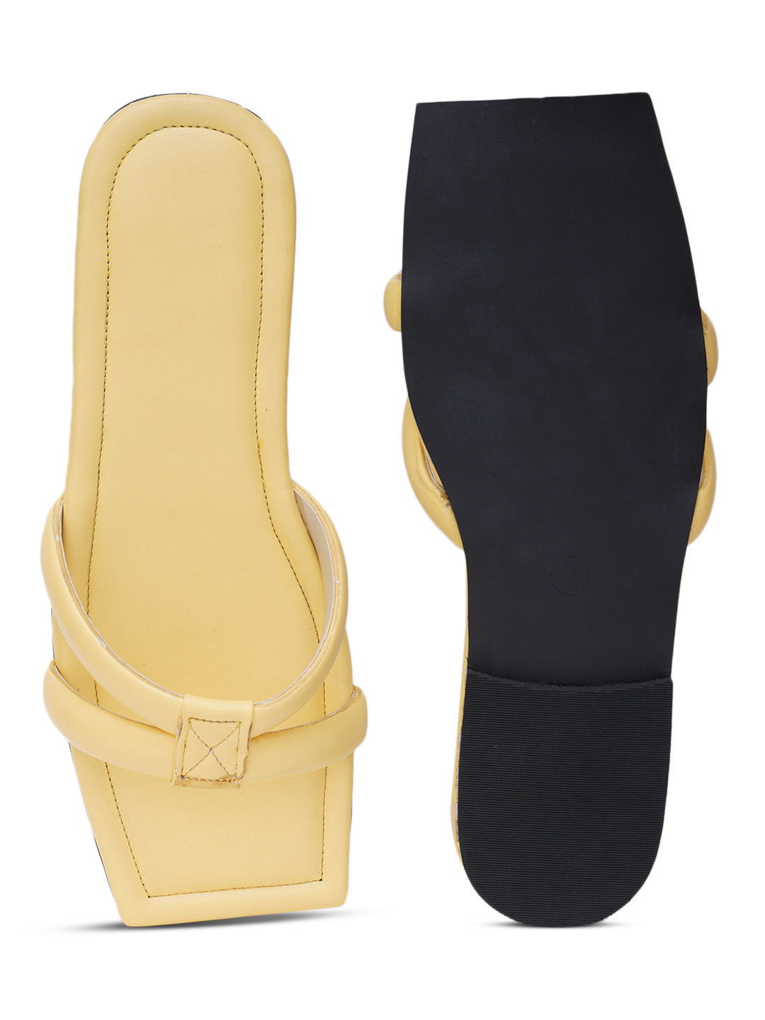 ELANBERG Yellow Fashion Synthetic Leather Flats