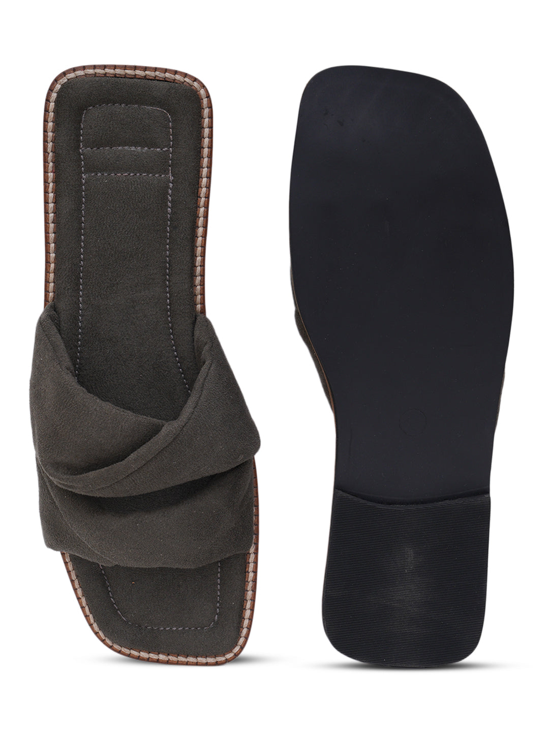 ELANBERG Green Fashion Synthetic Leather Slip-On Flats