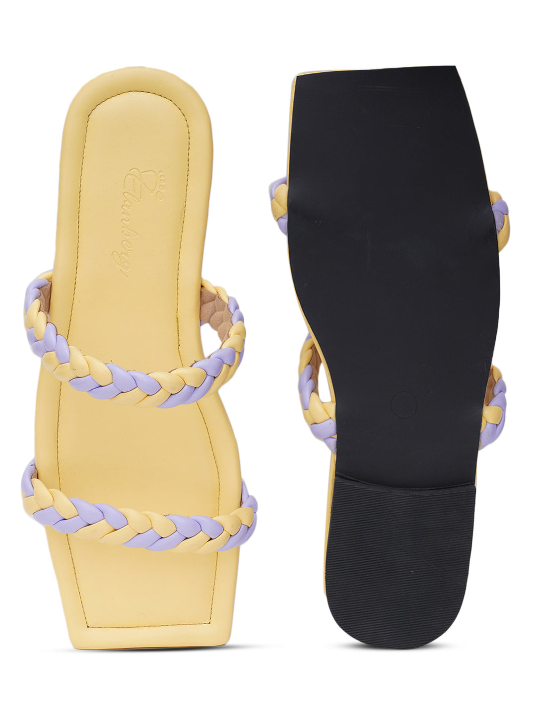 ELANBERG Yellow Slip-On Open Toe Flats