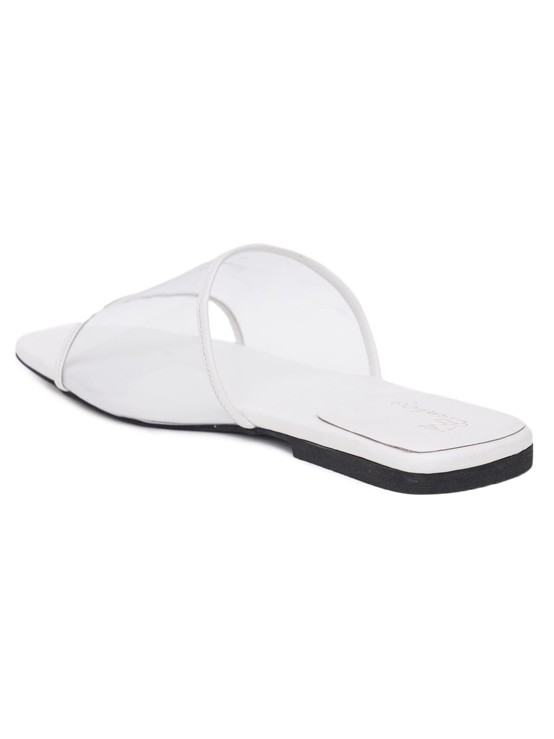 ELANBERG White Fashion Synthetic Leather Slip-On Flats Summer ELANBERG