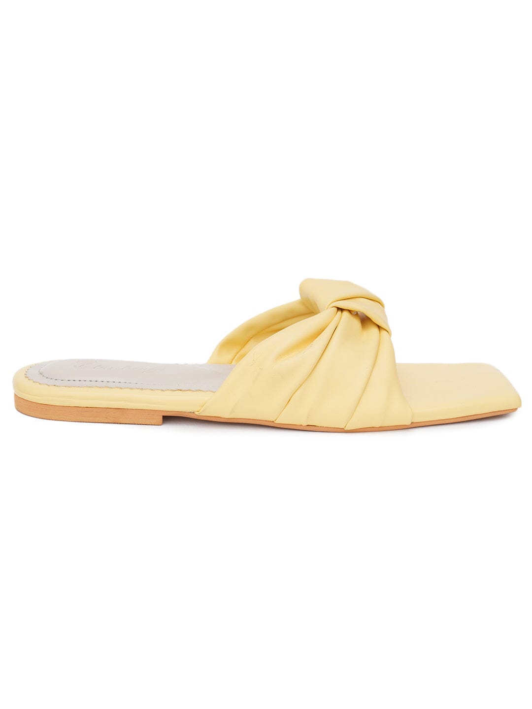 ELANBERG Yellow Fashion Synthetic Leather Slip-On Flats Summer ELANBERG