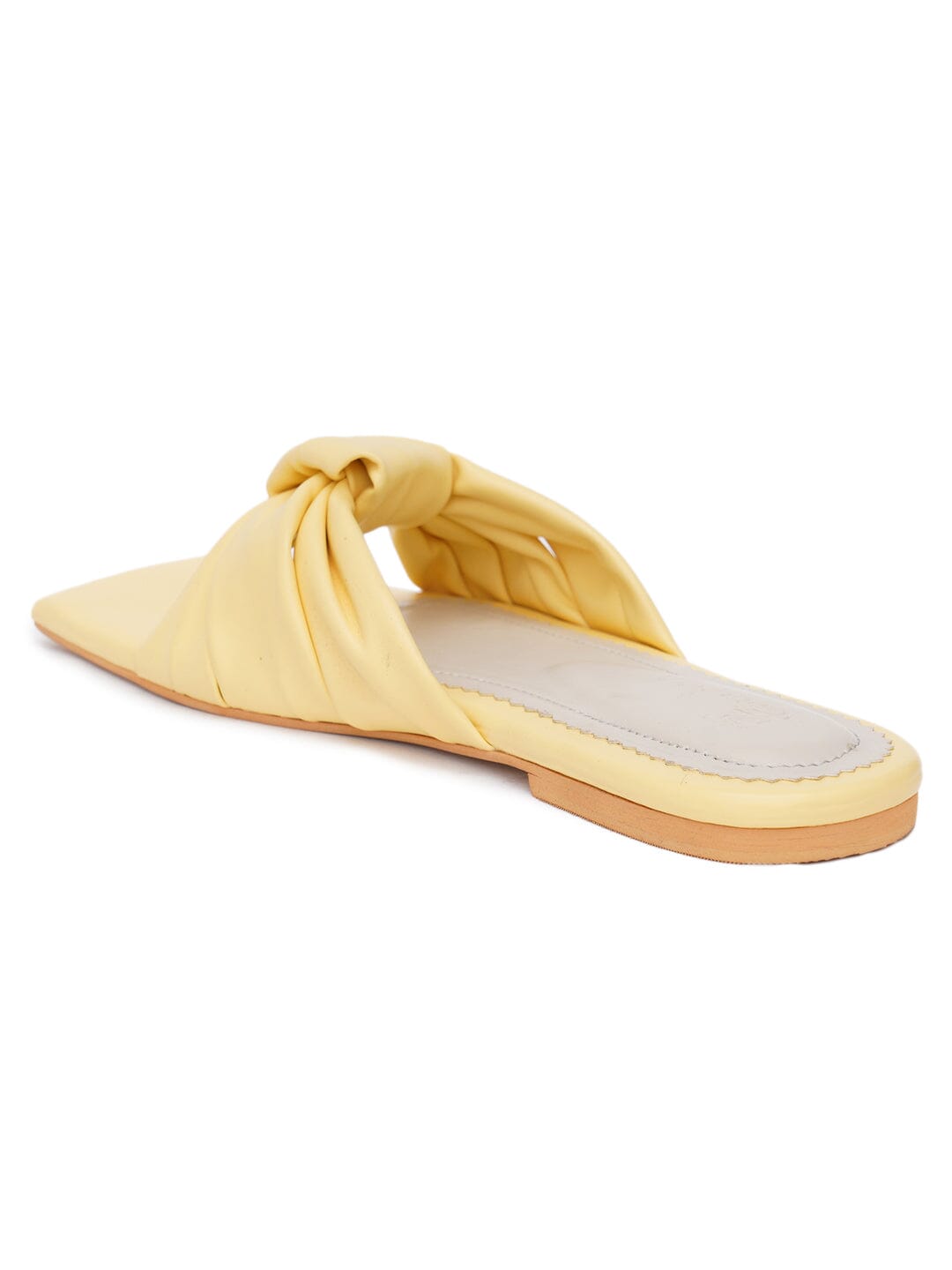 ELANBERG Yellow Fashion Synthetic Leather Slip-On Flats Summer ELANBERG