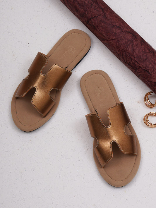 Bronze Dune H-Cut Metallic Flat- Bronze