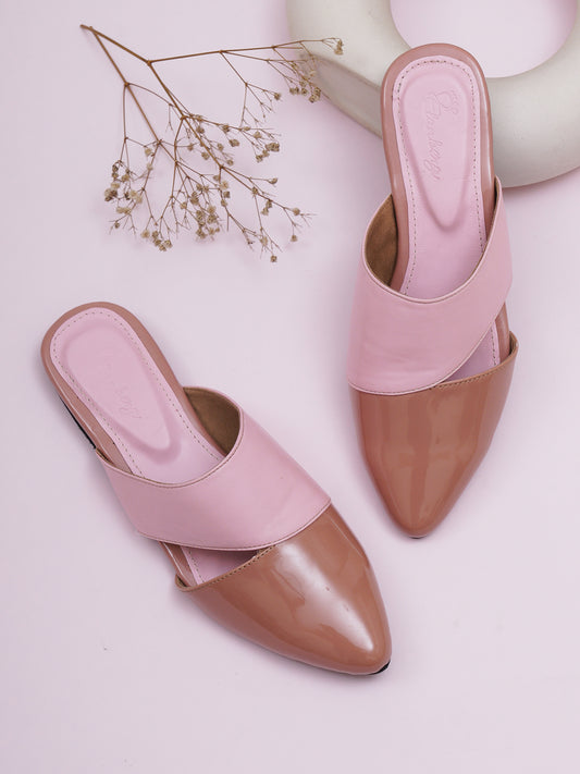 Dualite Two Tone Pointed Mule- Pink