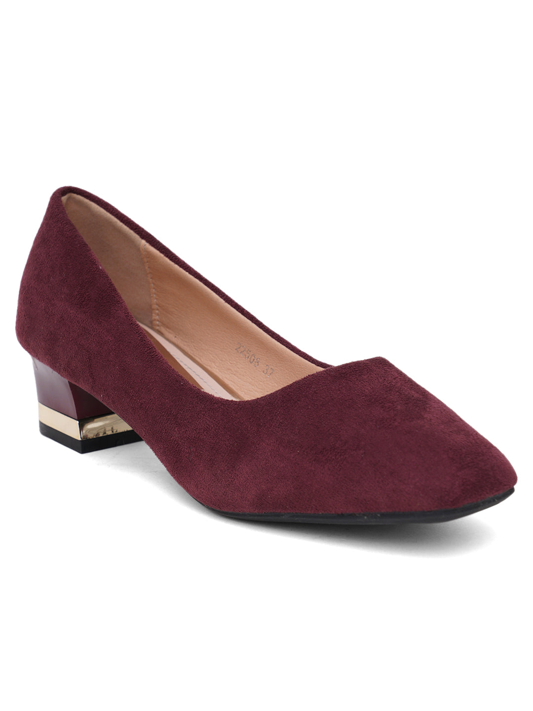 ELANBERG Maroon Casual Closed Back Heels