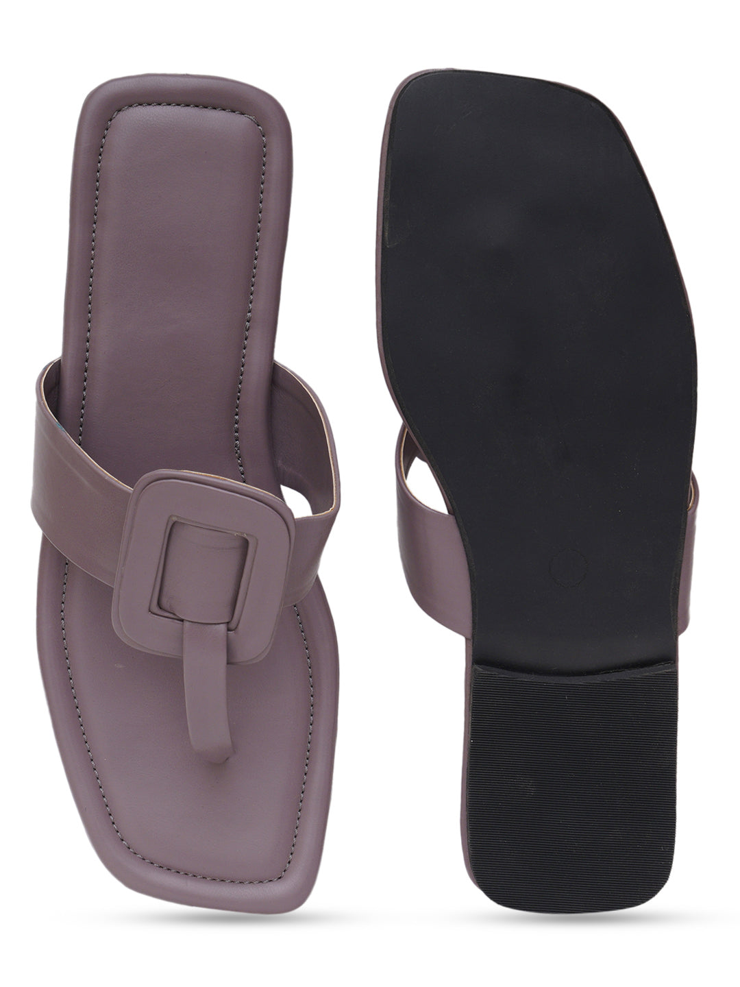 ELANBERG Grey Slip-On Round Toe Flats