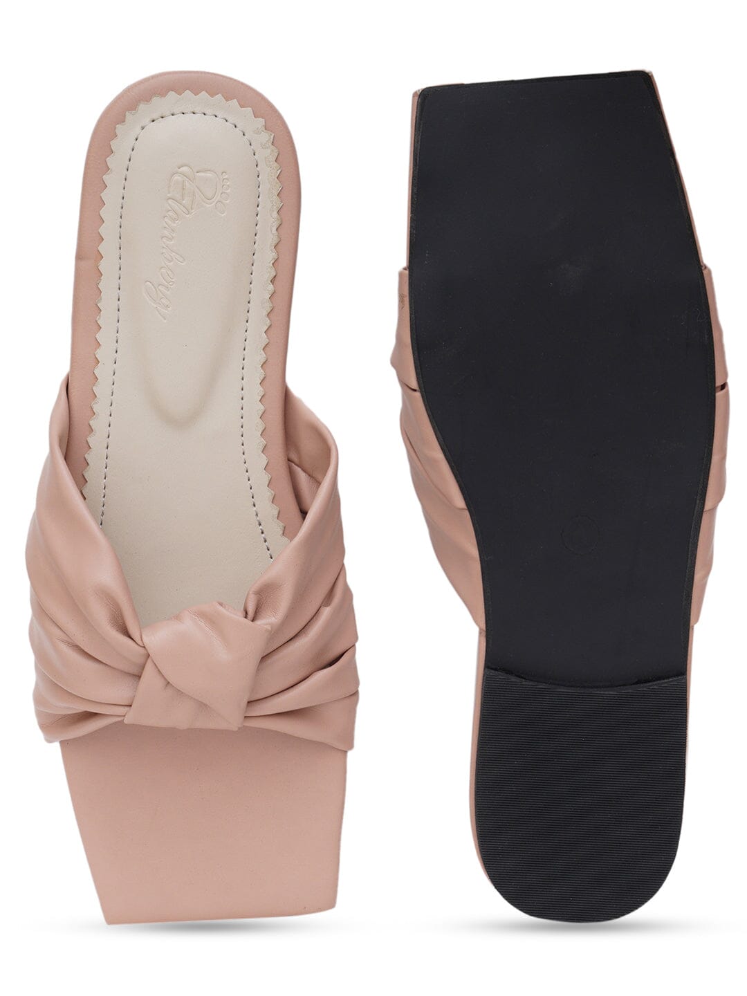 ELANBERG Pink Fashion Synthetic Leather Slip-On Flats Summer ELANBERG