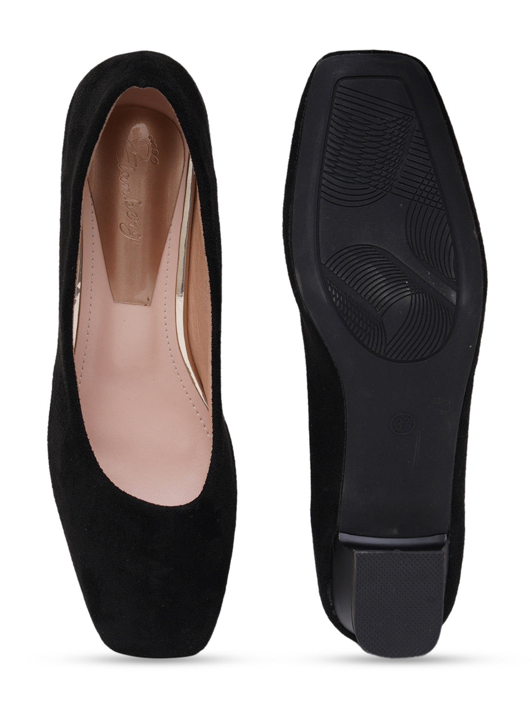 ELANBERG Black Casual Closed Back Heels