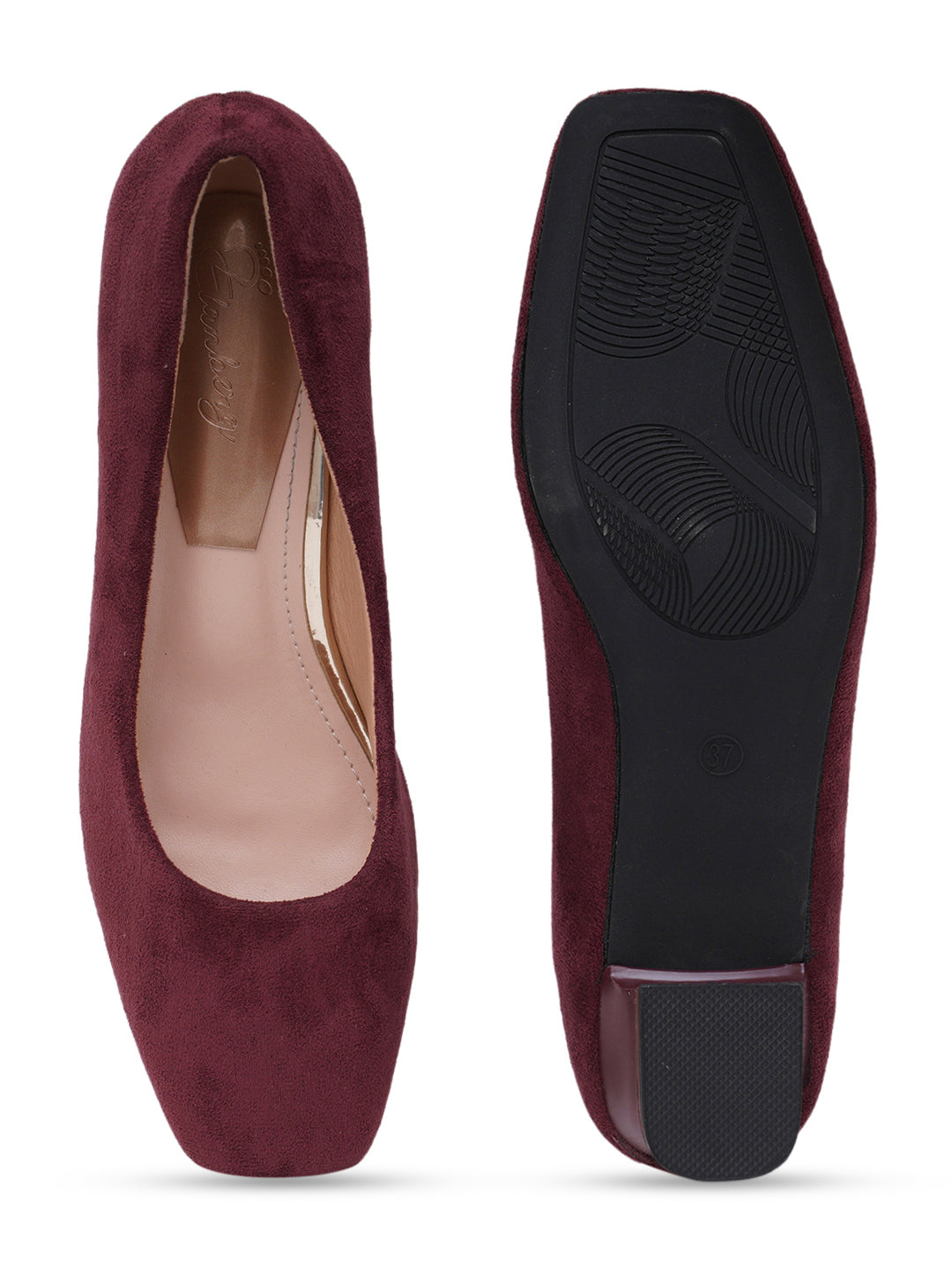 ELANBERG Maroon Casual Closed Back Heels