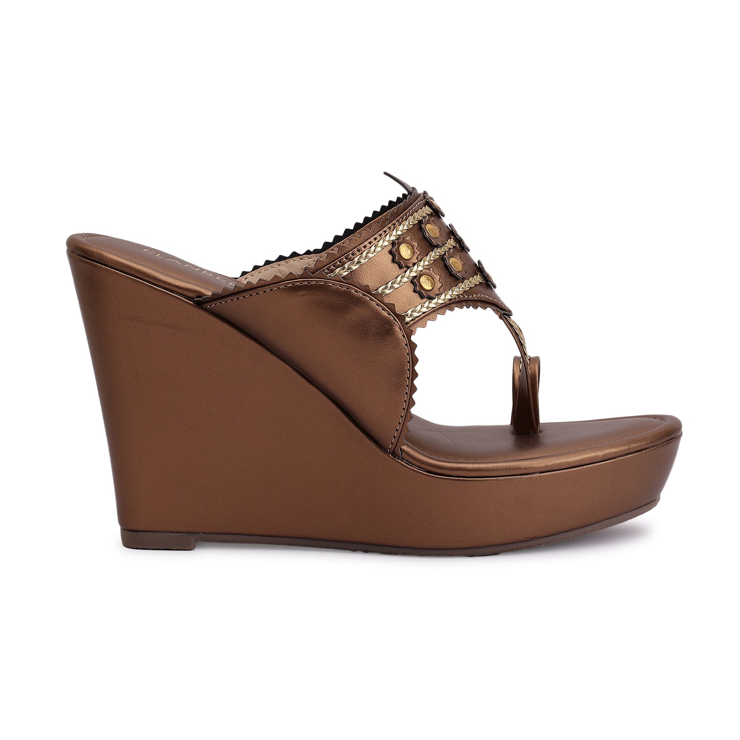 Svarnika Kohlapuri Wedge Heel - Antique