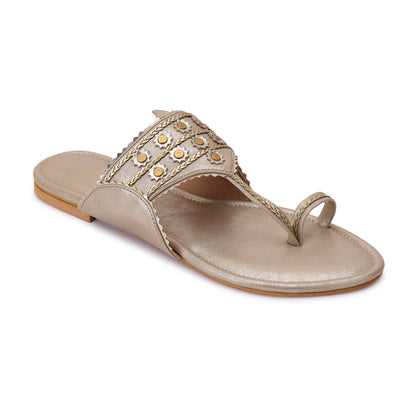 Suhemika Kohlapuri Flat- Champagne
