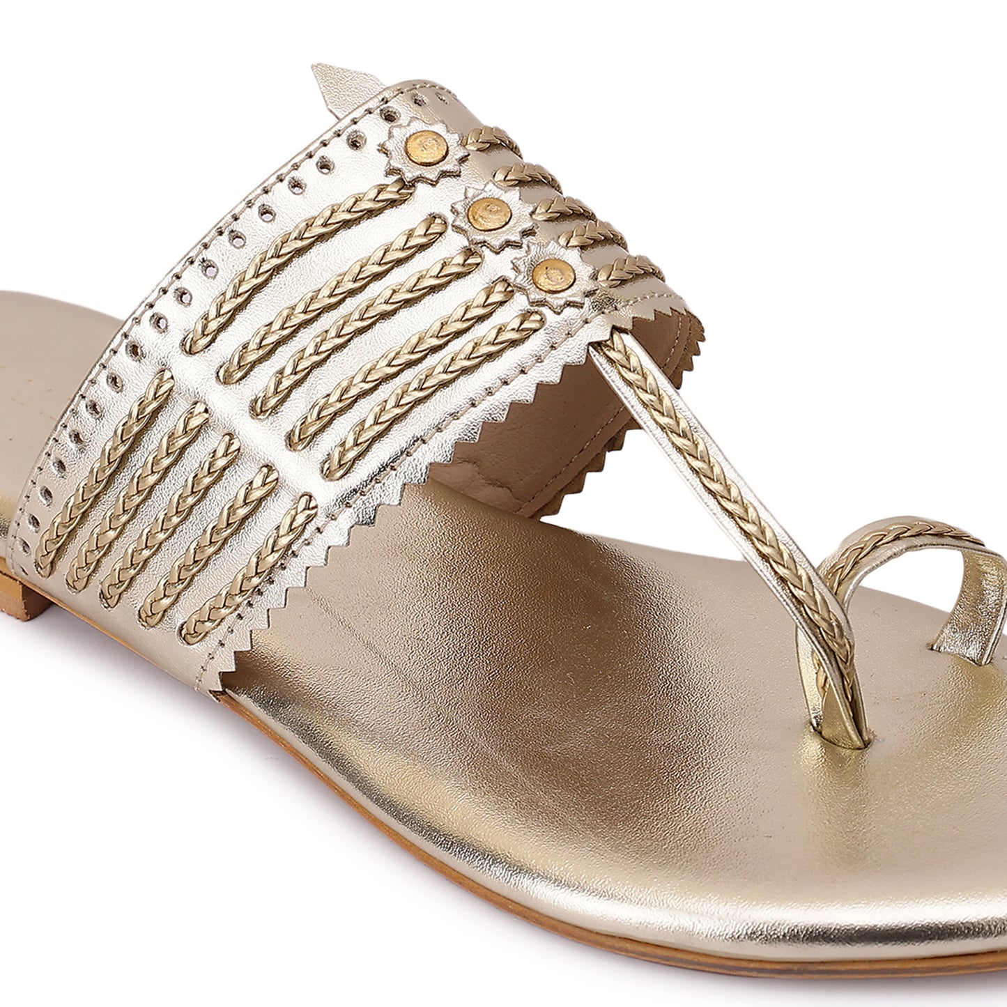 Svarini Kohlapuri Flat- Gold