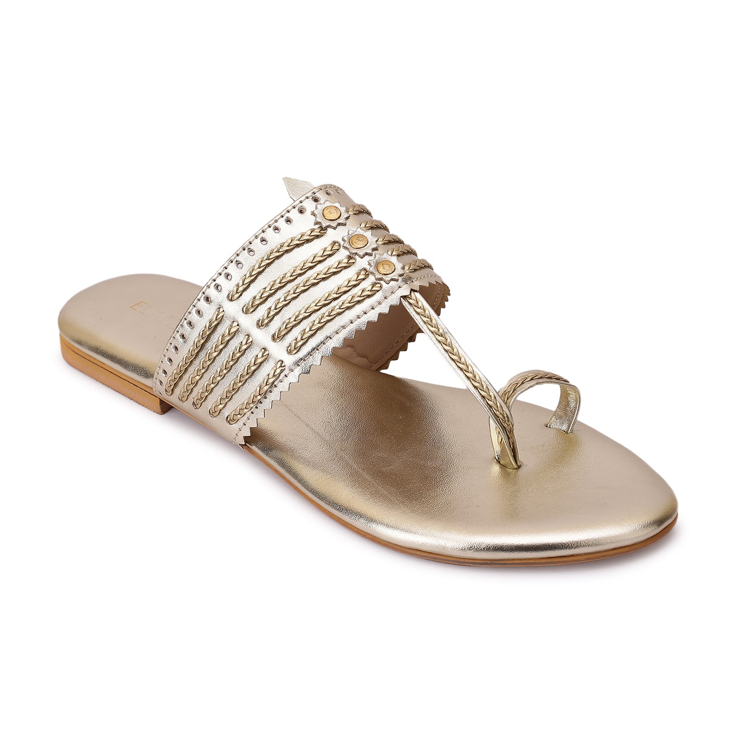 Svarini Kohlapuri Flat- Gold