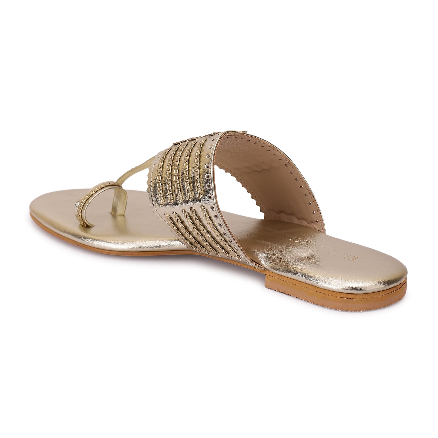 Svarini Kohlapuri Flat- Gold