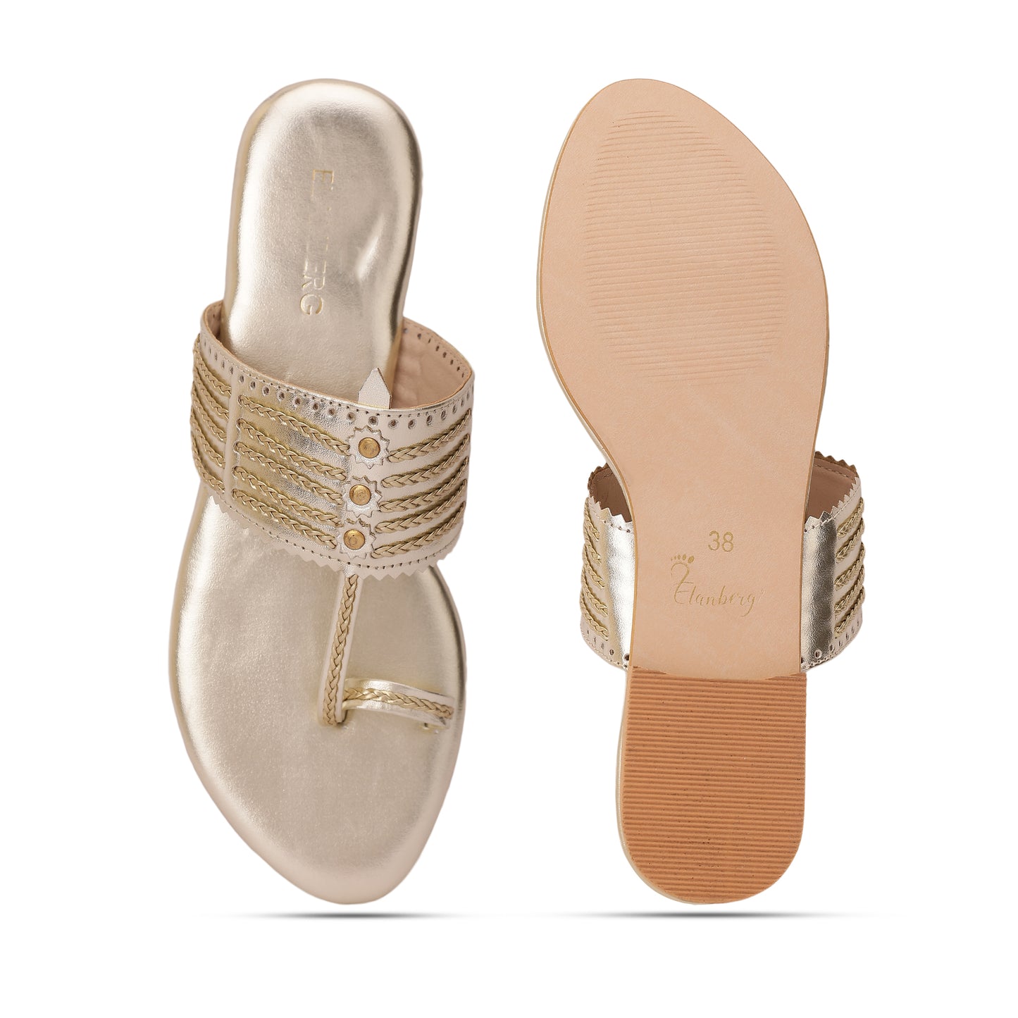Svarini Kohlapuri Flat- Gold