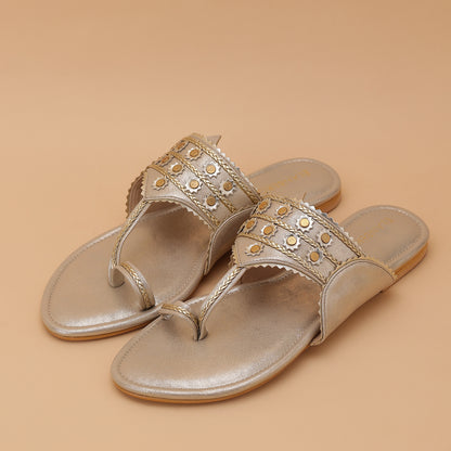 Suhemika Kohlapuri Flat- Champagne