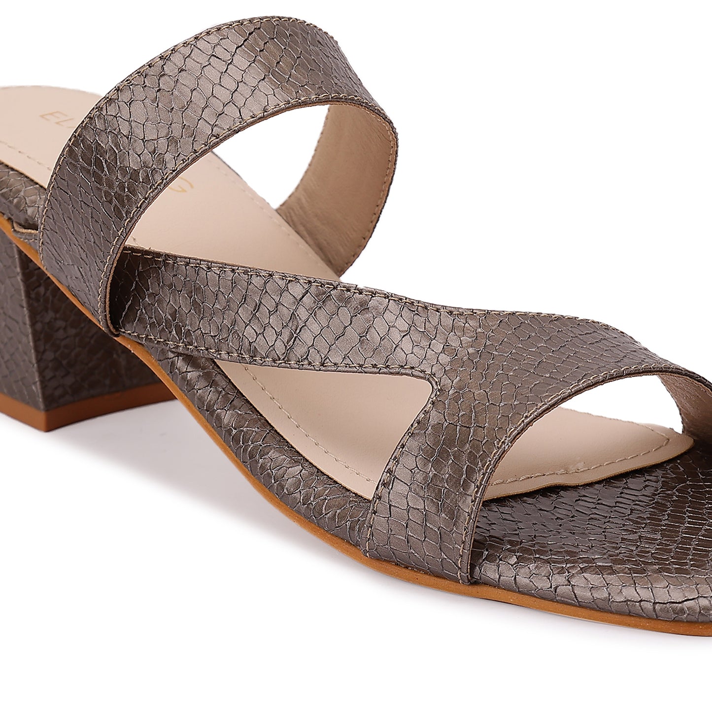 Barkley Asymmetrical Strap Block Heel- Mouse Grey