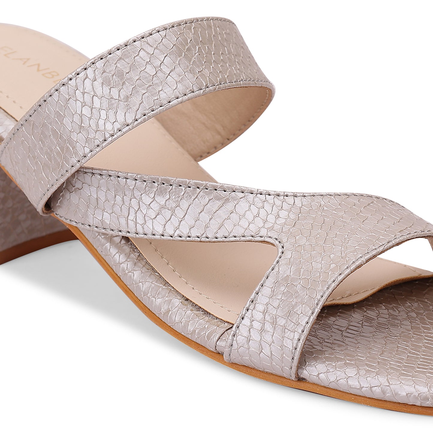 Caldera Asymmetrical Strap Block Heel- Grey