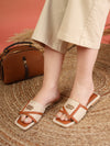 Aureva Charm Buckle Flat- Tan