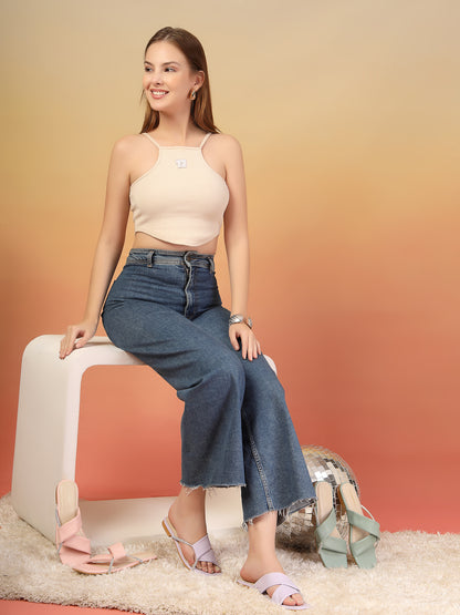 Seriva - Women’s Pastel Pink Crystal-Accent Flats with Cross Straps- Collection: Pastel Radiance