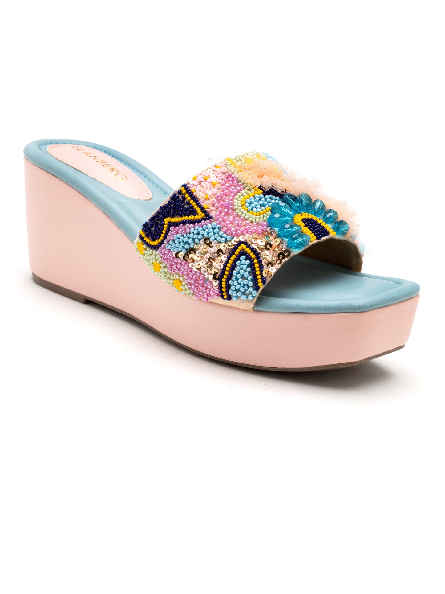 Vivenza - Multicolor Embroidered Wedge Heels (Vivid Bloom)