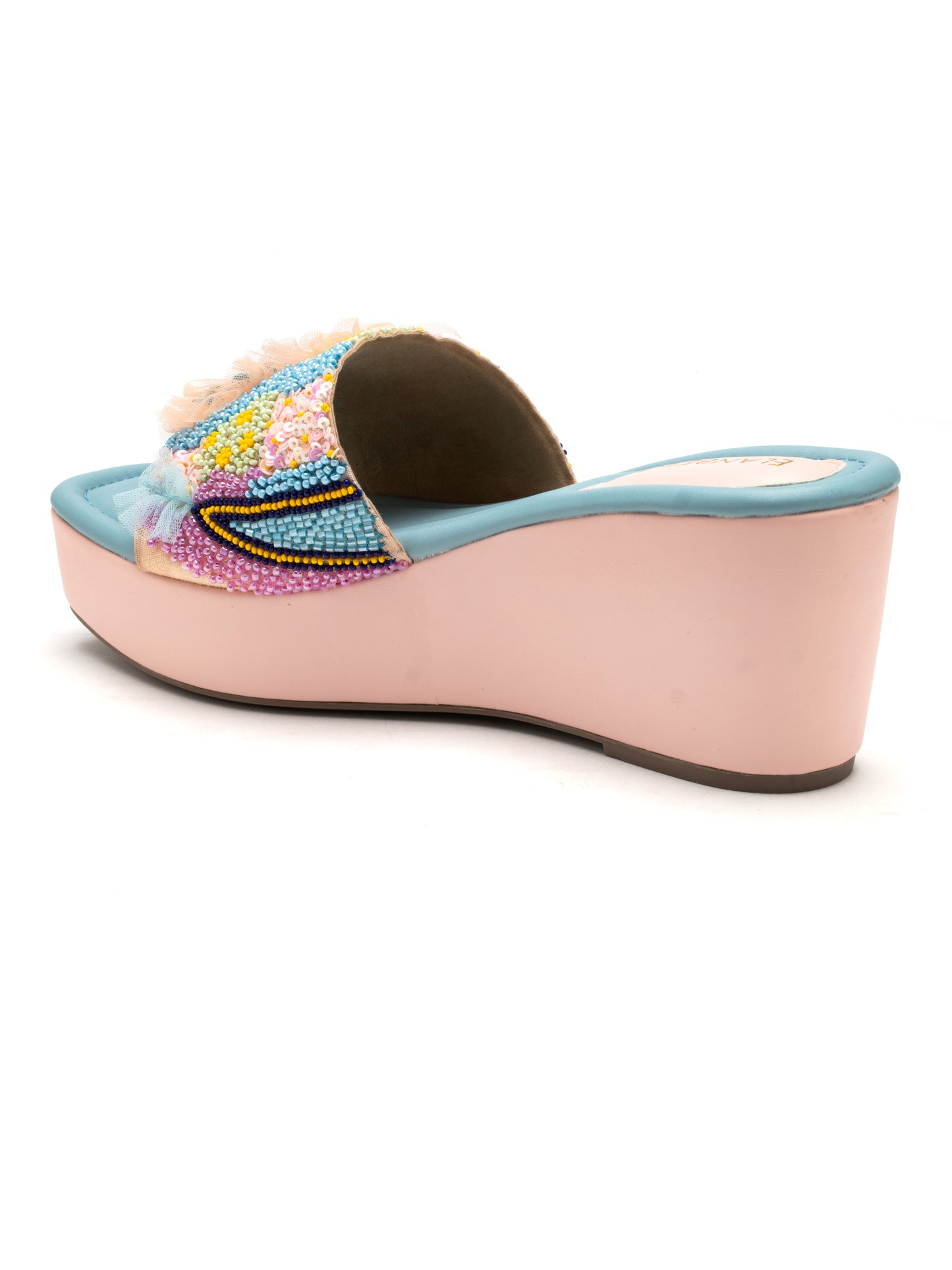 Vivenza - Multicolor Embroidered Wedge Heels (Vivid Bloom)