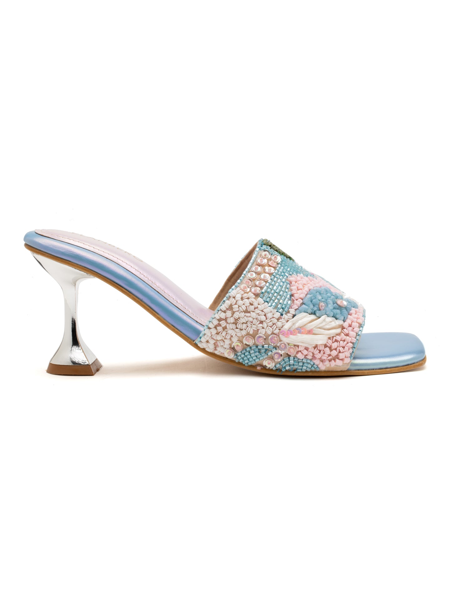 Serenique - Embroidered Stiletto Heels (Pastel Beads & Metallic Basey)