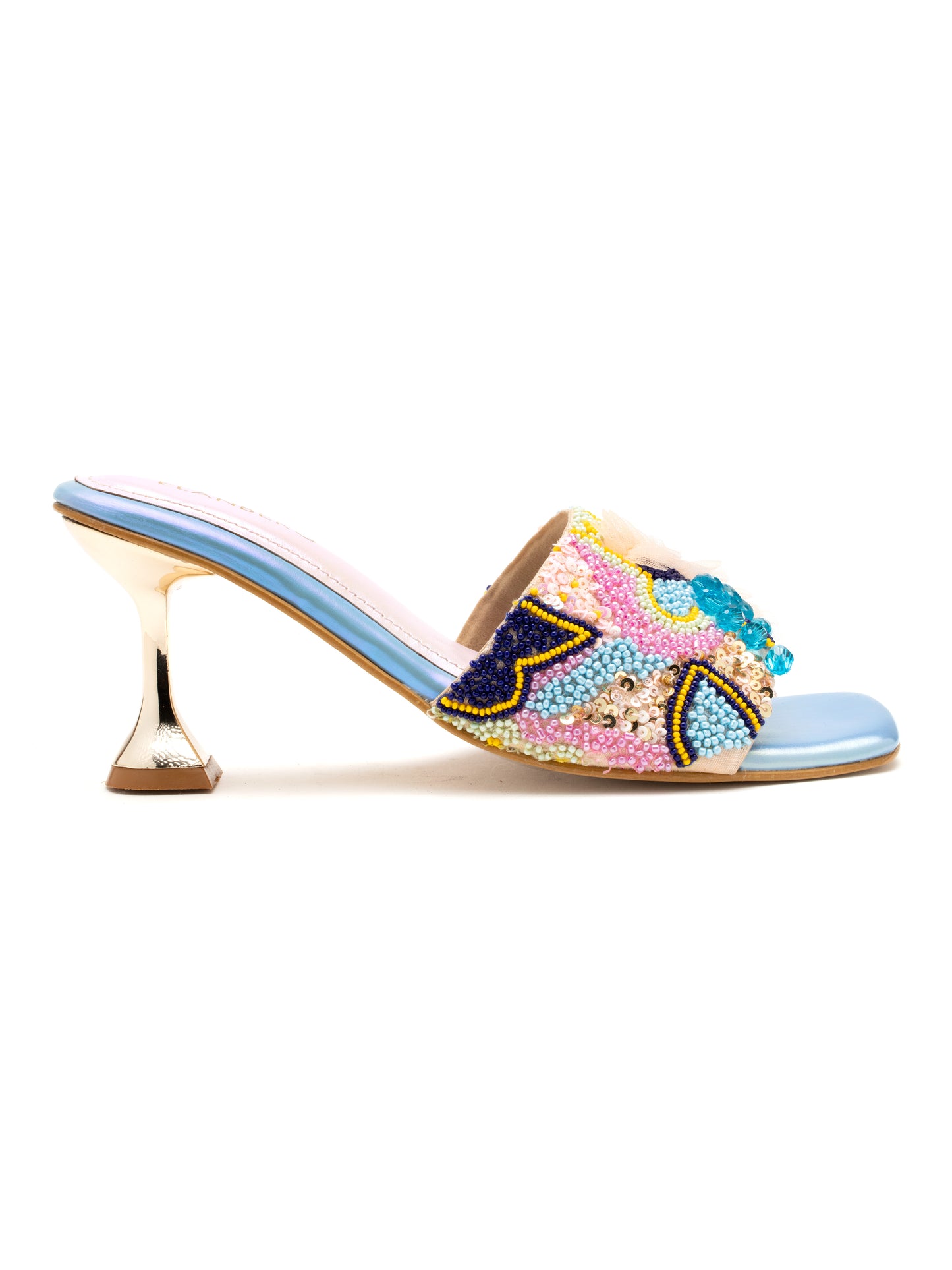 Veyra - Multicolor Embroidered Stiletto Heels (Rose Gold Heel Edition)