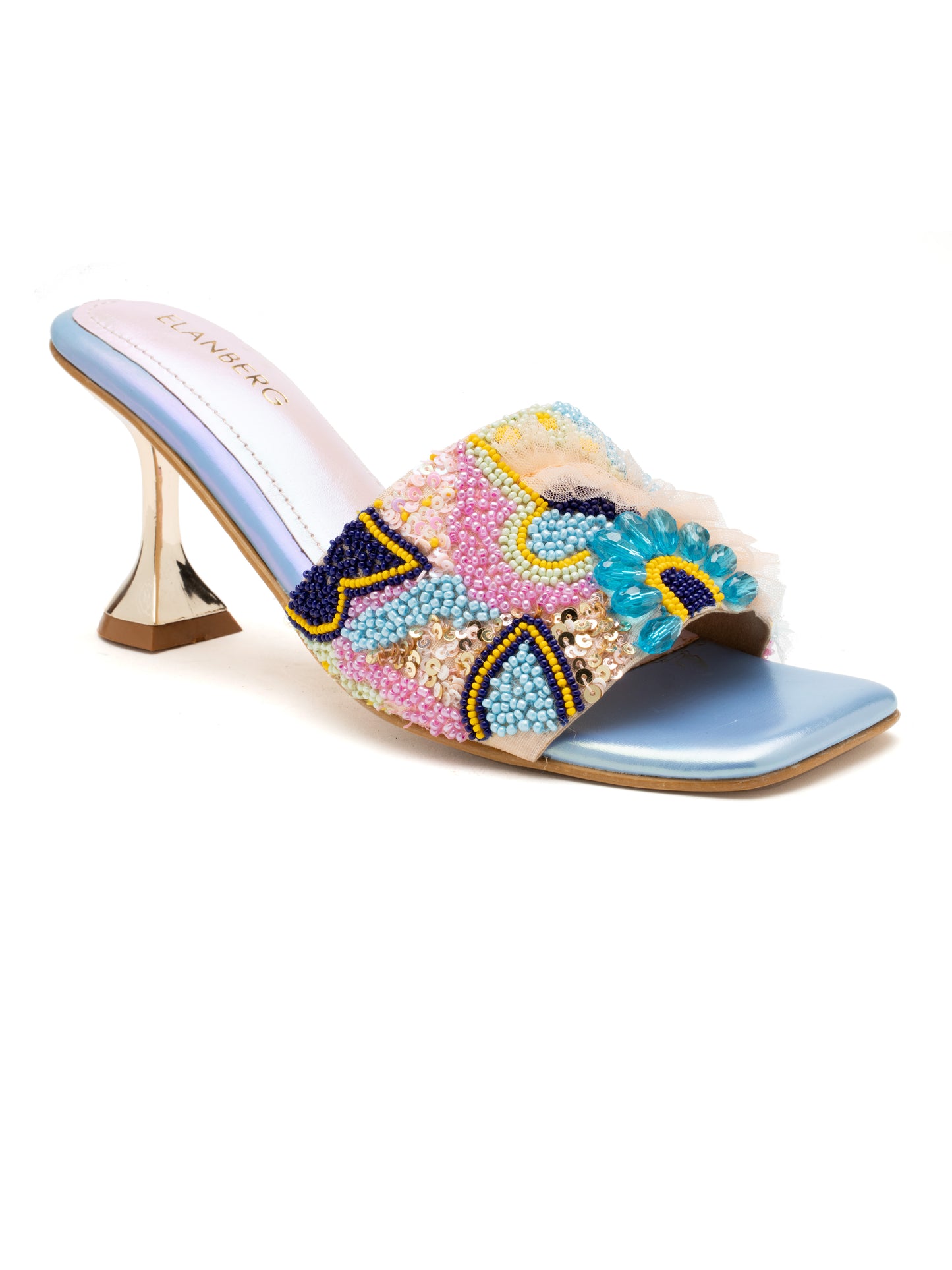 Veyra - Multicolor Embroidered Stiletto Heels (Rose Gold Heel Edition)