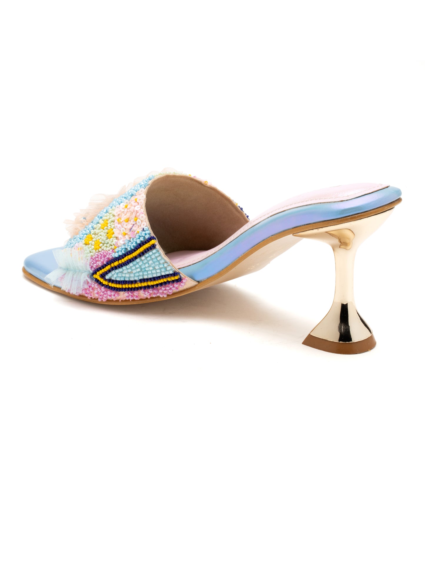 Veyra - Multicolor Embroidered Stiletto Heels (Rose Gold Heel Edition)