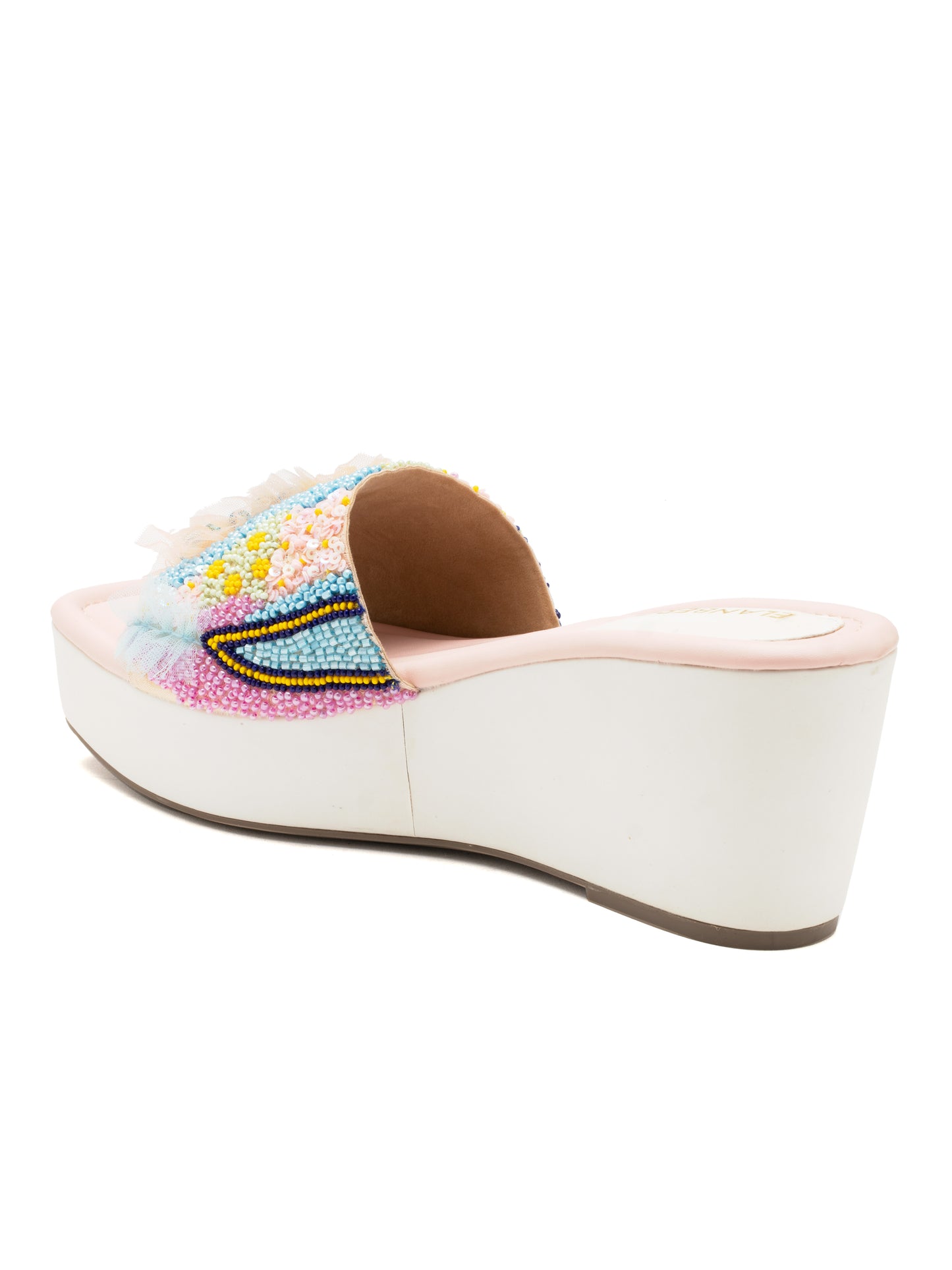 Auroria - Multicolor Embroidered Wedge Heels (Pastel Bloom)