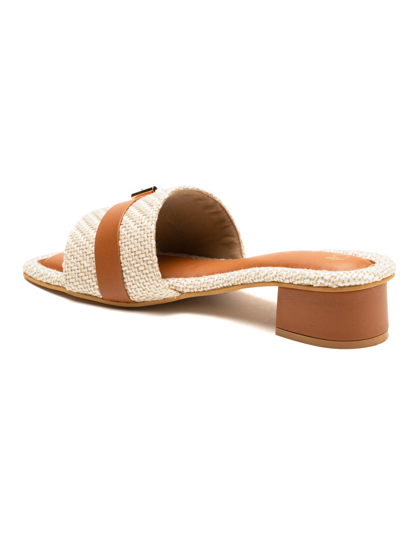 Briora - Buckle Band Block Heels (Tan & Beige)