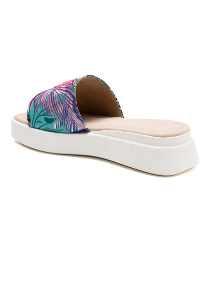 Tropiva - Tropical Print Platform Slides (Flamingo Edition)