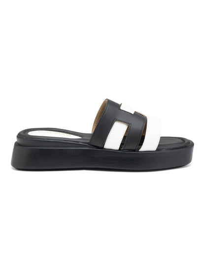 Onyxis - Women’s Black & White Dual-Tone Cut (Out Sliders)