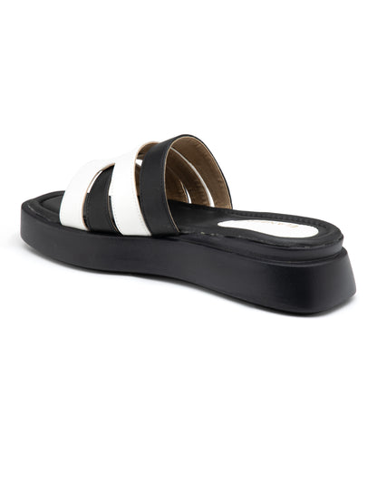 Onyxis - Women’s Black & White Dual-Tone Cut (Out Sliders)