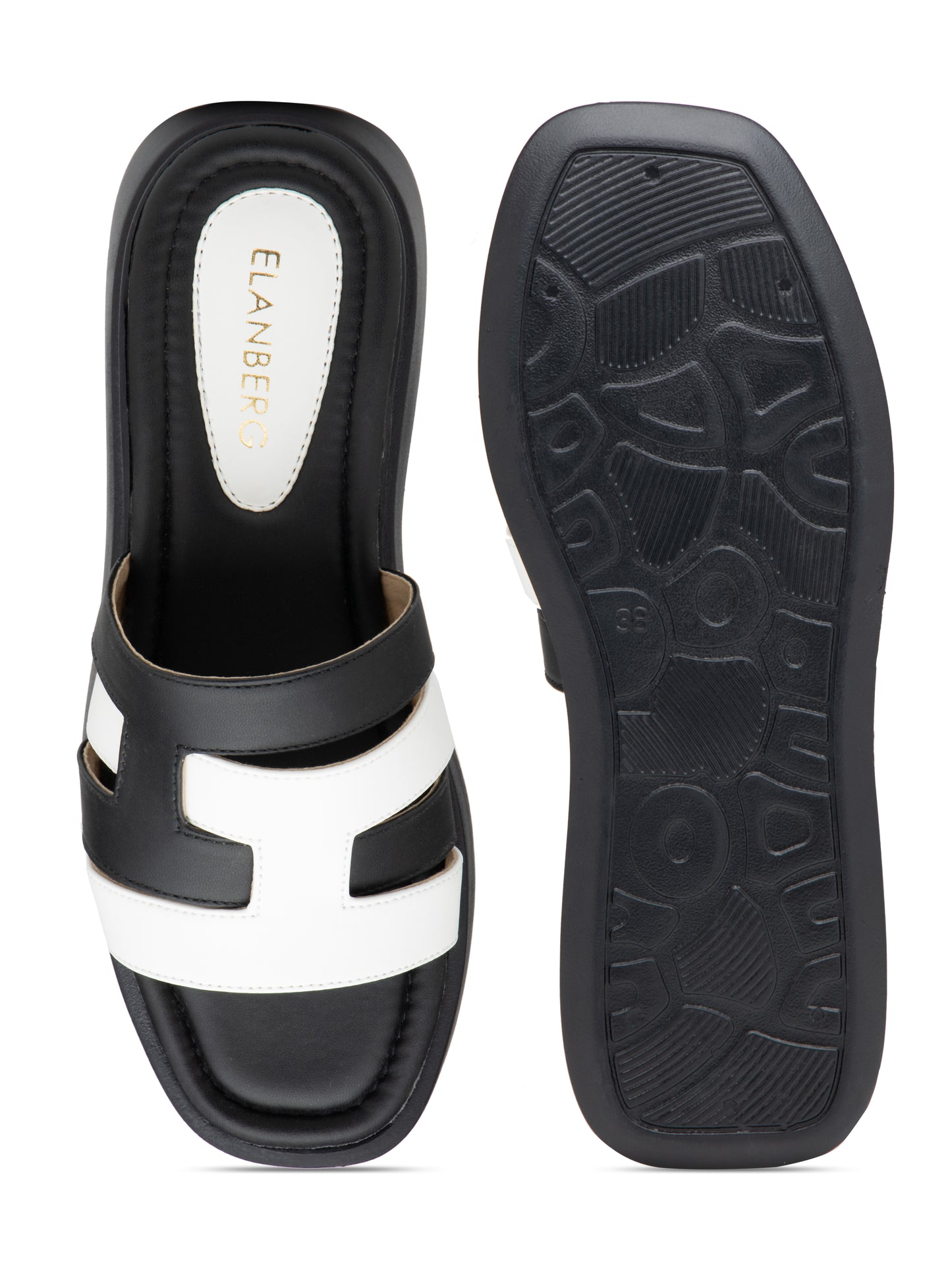 Onyxis - Women’s Black & White Dual-Tone Cut (Out Sliders)