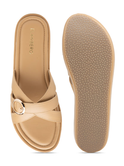 Sienna - Tan Buckle Strap Platform Heel (Minimal Chic Edition)