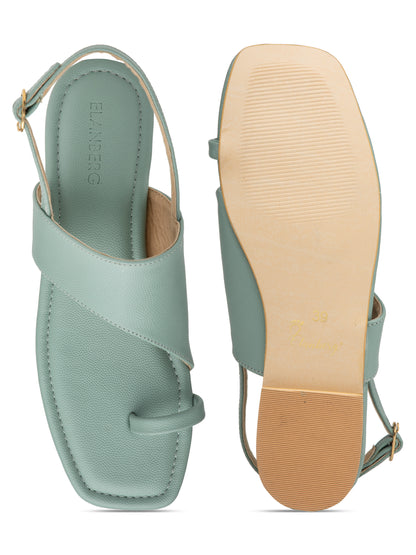 Mintara - Women’s Mint Green Slingback Toe (Loop Sandals)